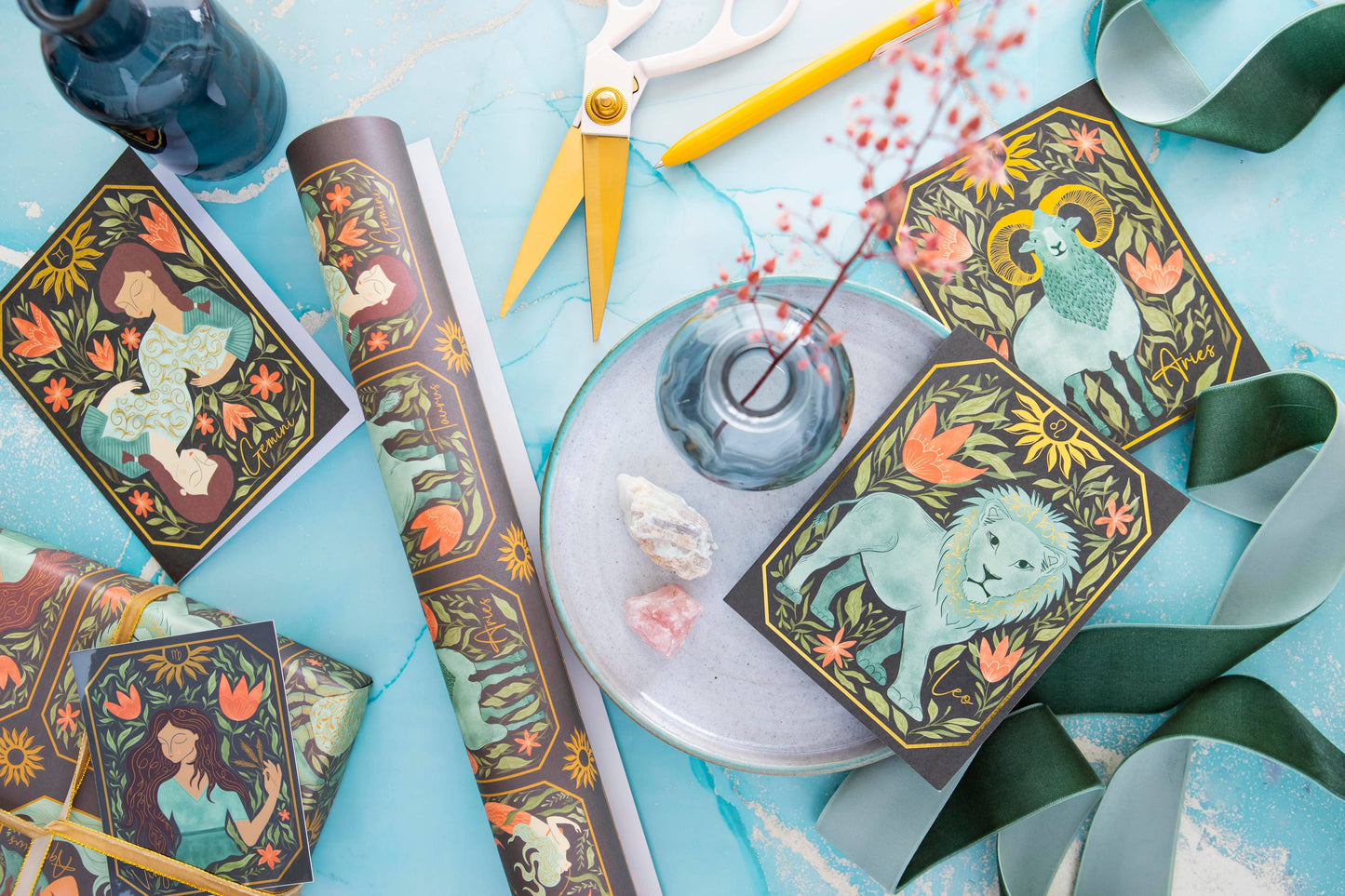 Zodiac Astrology Wrapping Paper Roll - 20x29 | 2 Sheets/Roll
