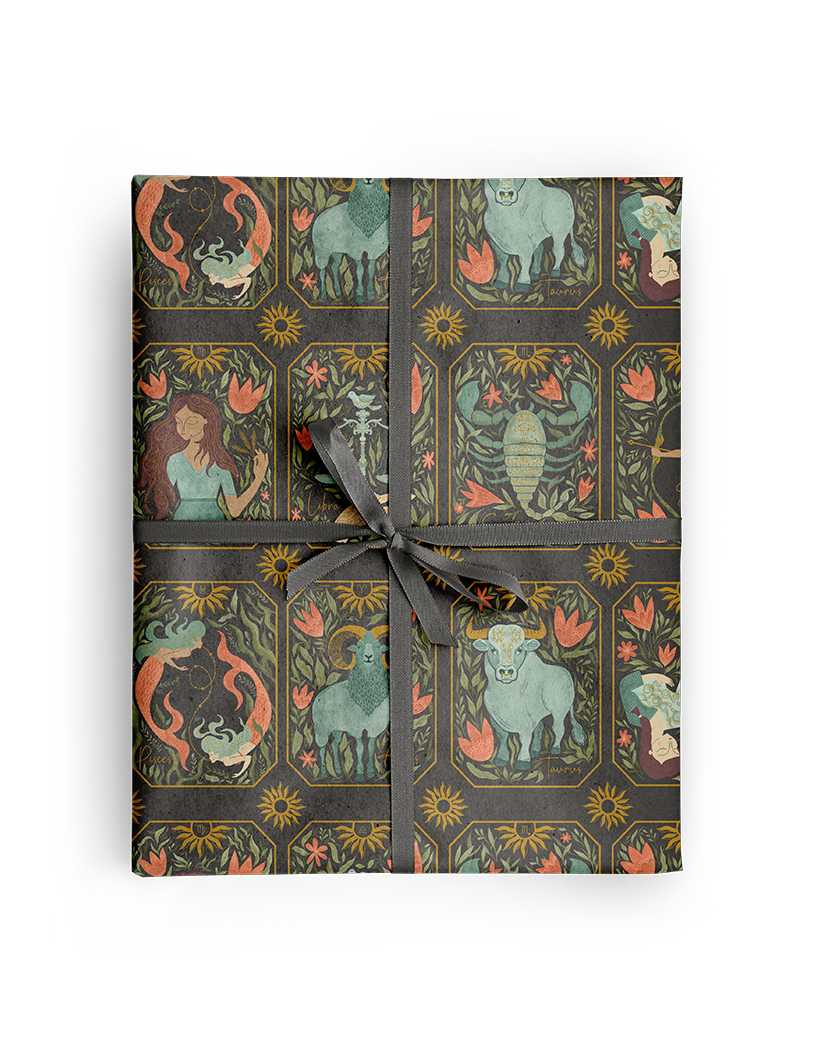 Zodiac Astrology Wrapping Paper Roll - 20x29 | 2 Sheets/Roll