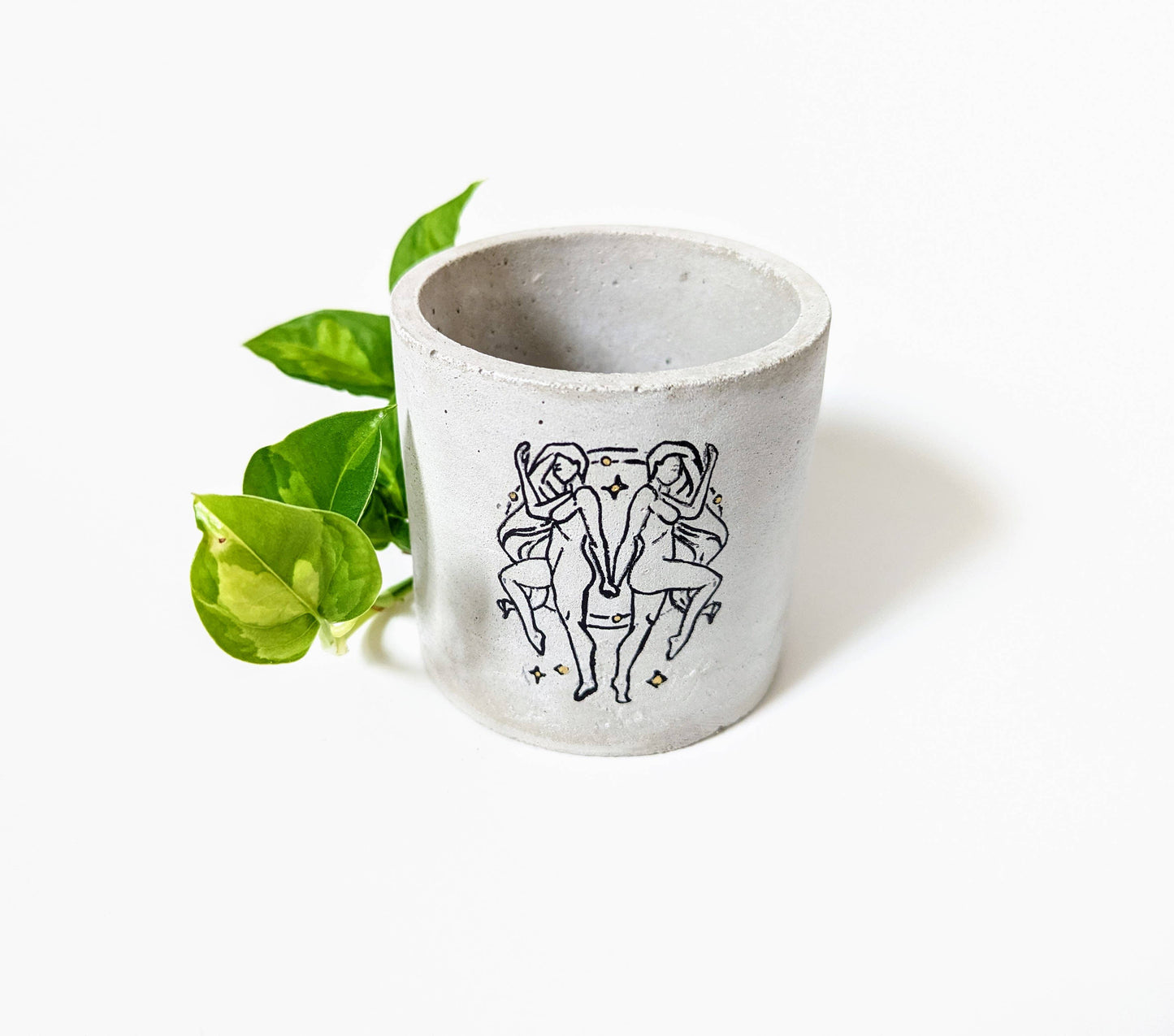 Zodiac Horoscope Handrawn Concrete Planter