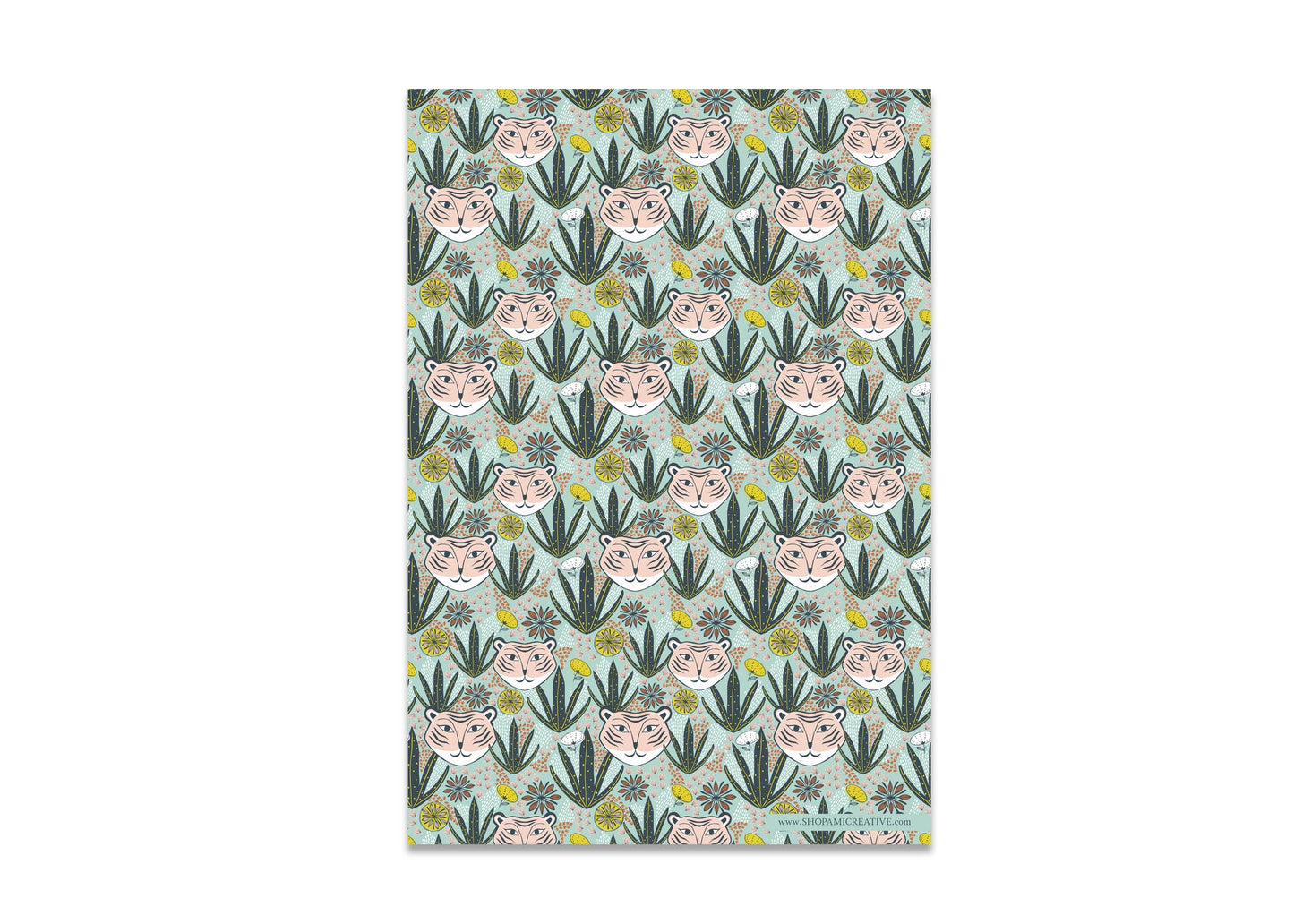 Mid-Century Mod Tiger Wrapping Paper Roll - 20x29 | 2 Sheets