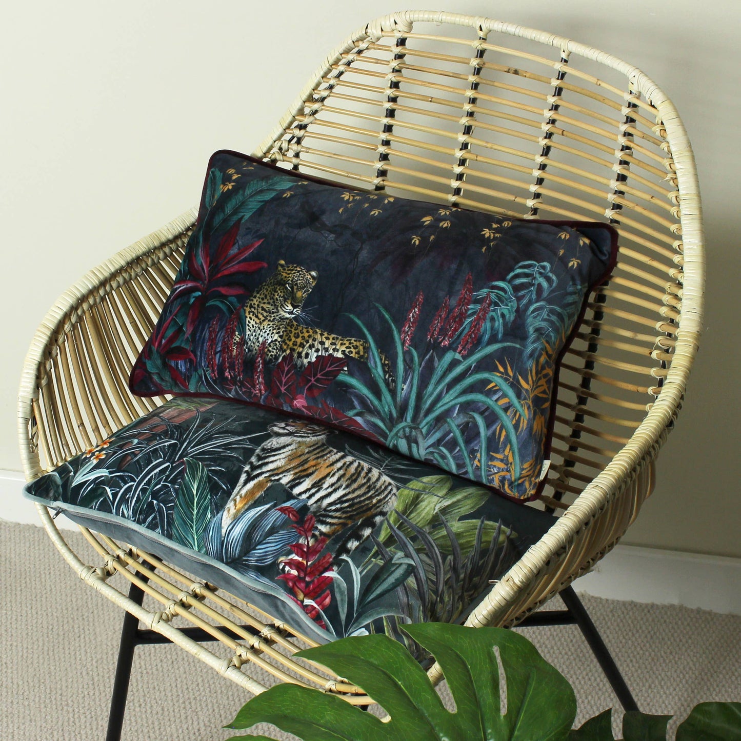 Zinara Leopard Rectangular Cushion Midnight