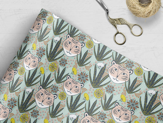 Mid-Century Mod Tiger Wrapping Paper Roll - 20x29 | 2 Sheets