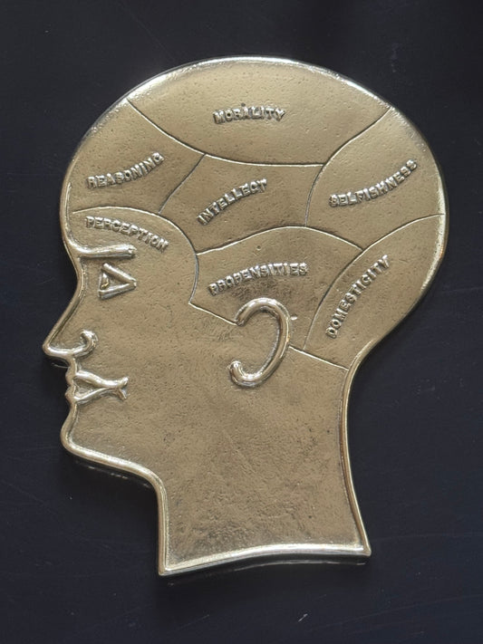 Vintage Brass Phrenology Plate