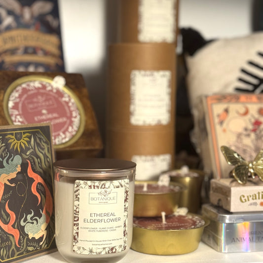 Ethereal Elderflower Lidded Glass Vessel Candle