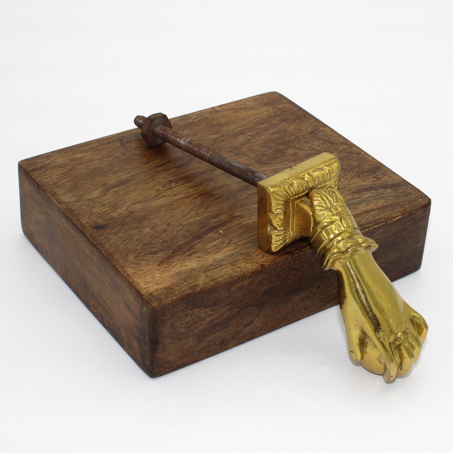 Vintage Polished Brass Hand Door Knocker