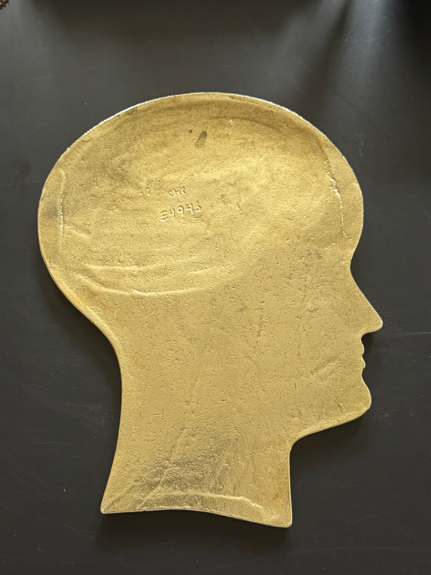 Vintage Brass Phrenology Plate