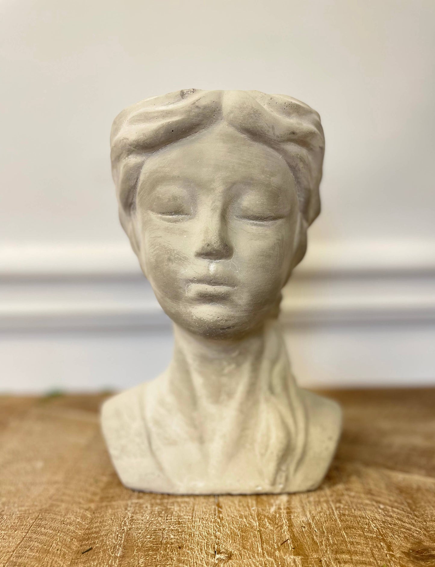 Cement Musing Girl Planter