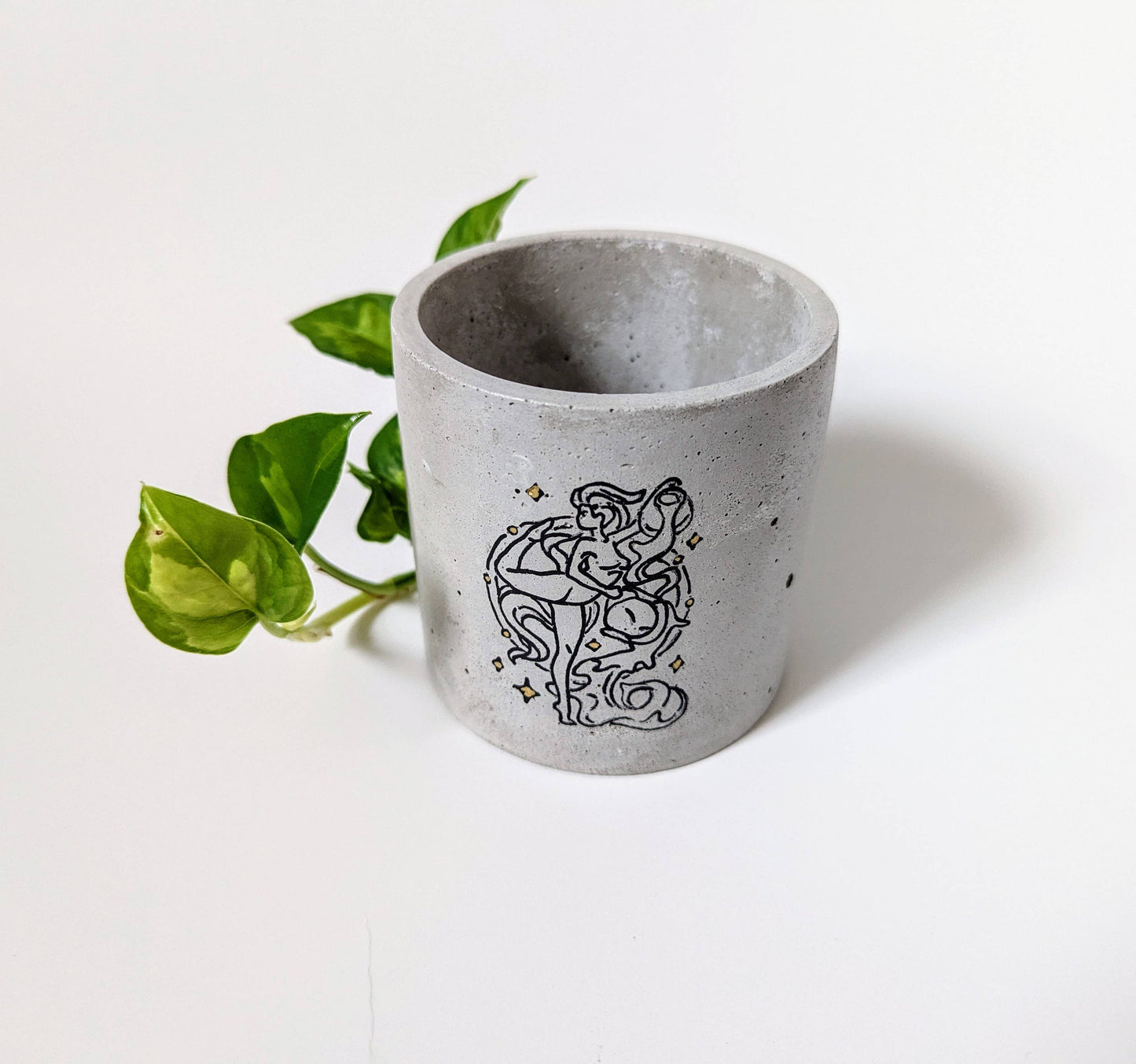 Zodiac Horoscope Handrawn Concrete Planter