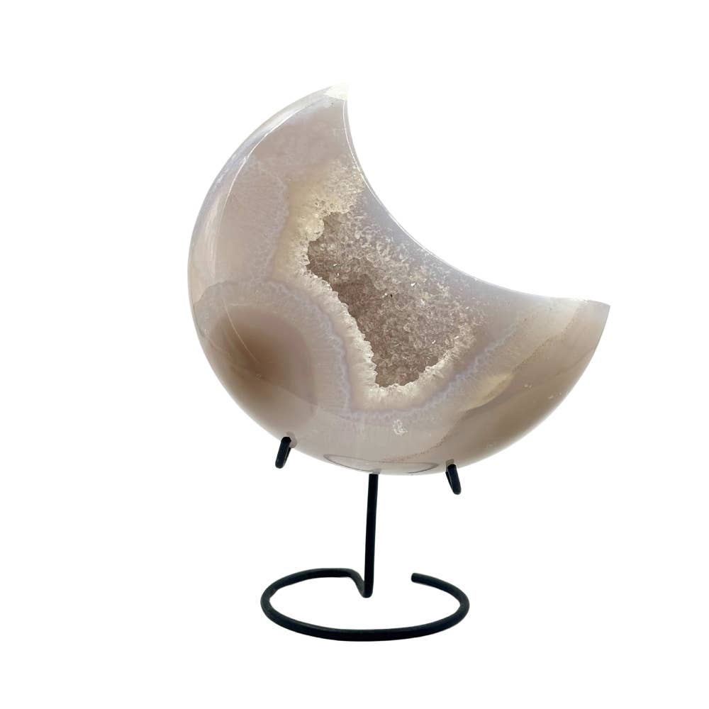 Moon Geode on Stand