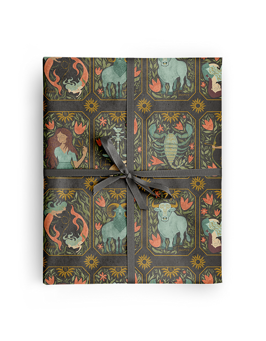 Zodiac Astrology Wrapping Paper Roll - 20x29 | 2 Sheets/Roll