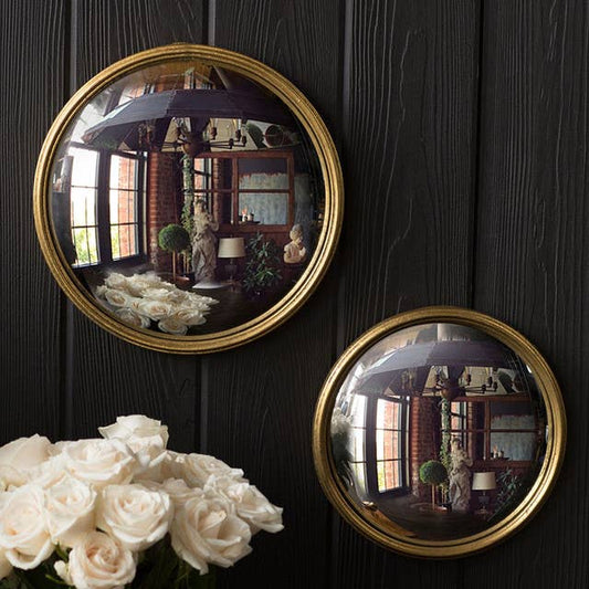 Gold Leaf Bullseye Convex Mirror