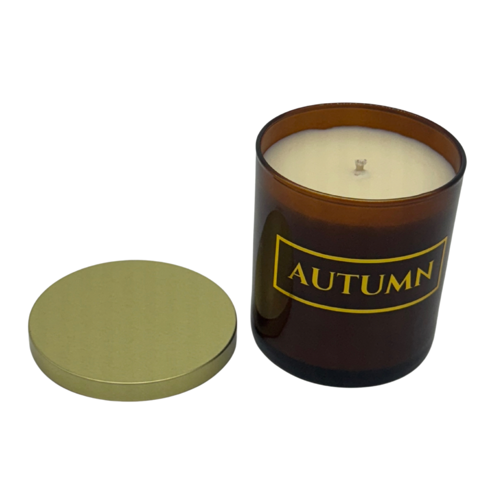 AUTUMN - Lidded Amber Glass Candle