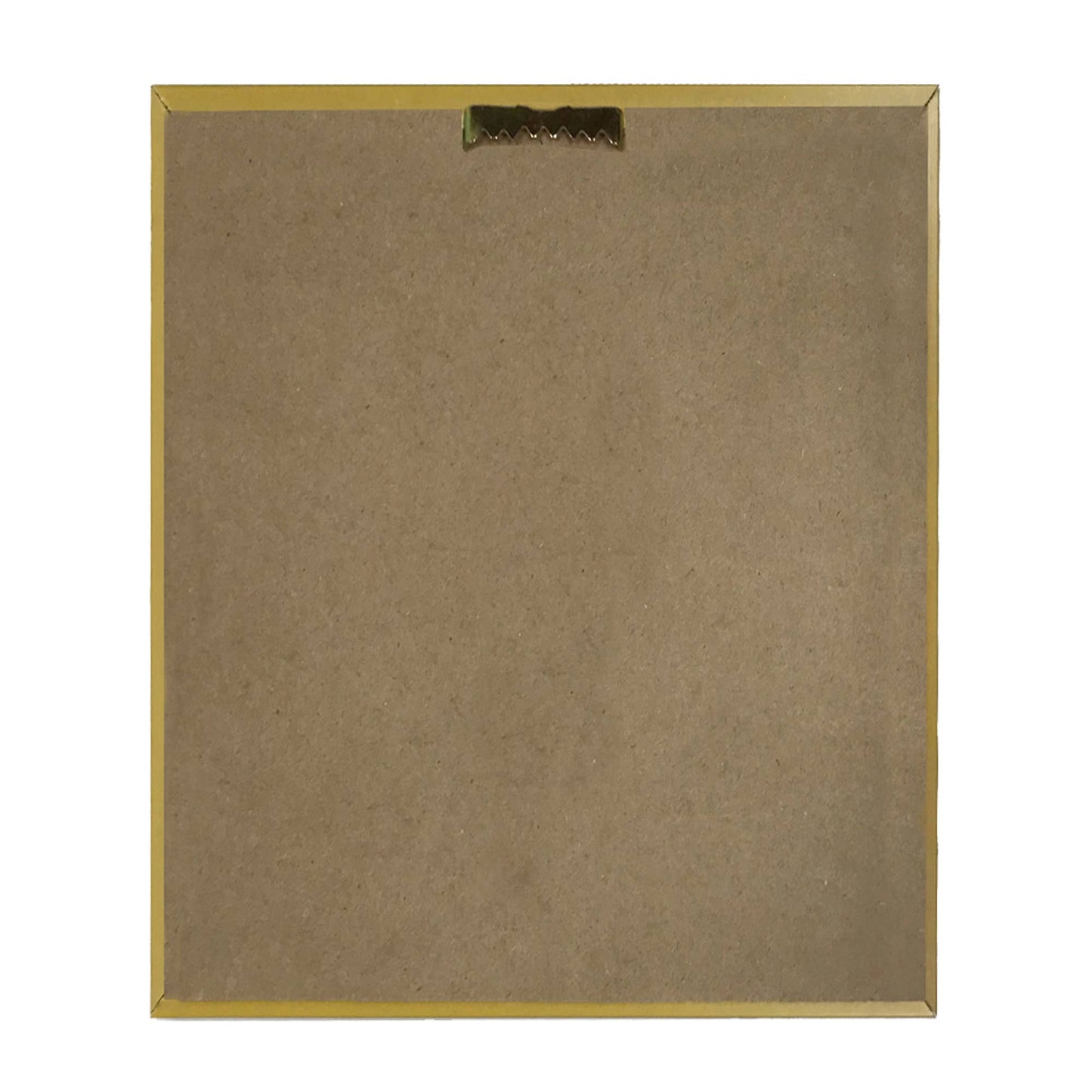 Back of Mermaid Wishes print in golden wood frame on white background.