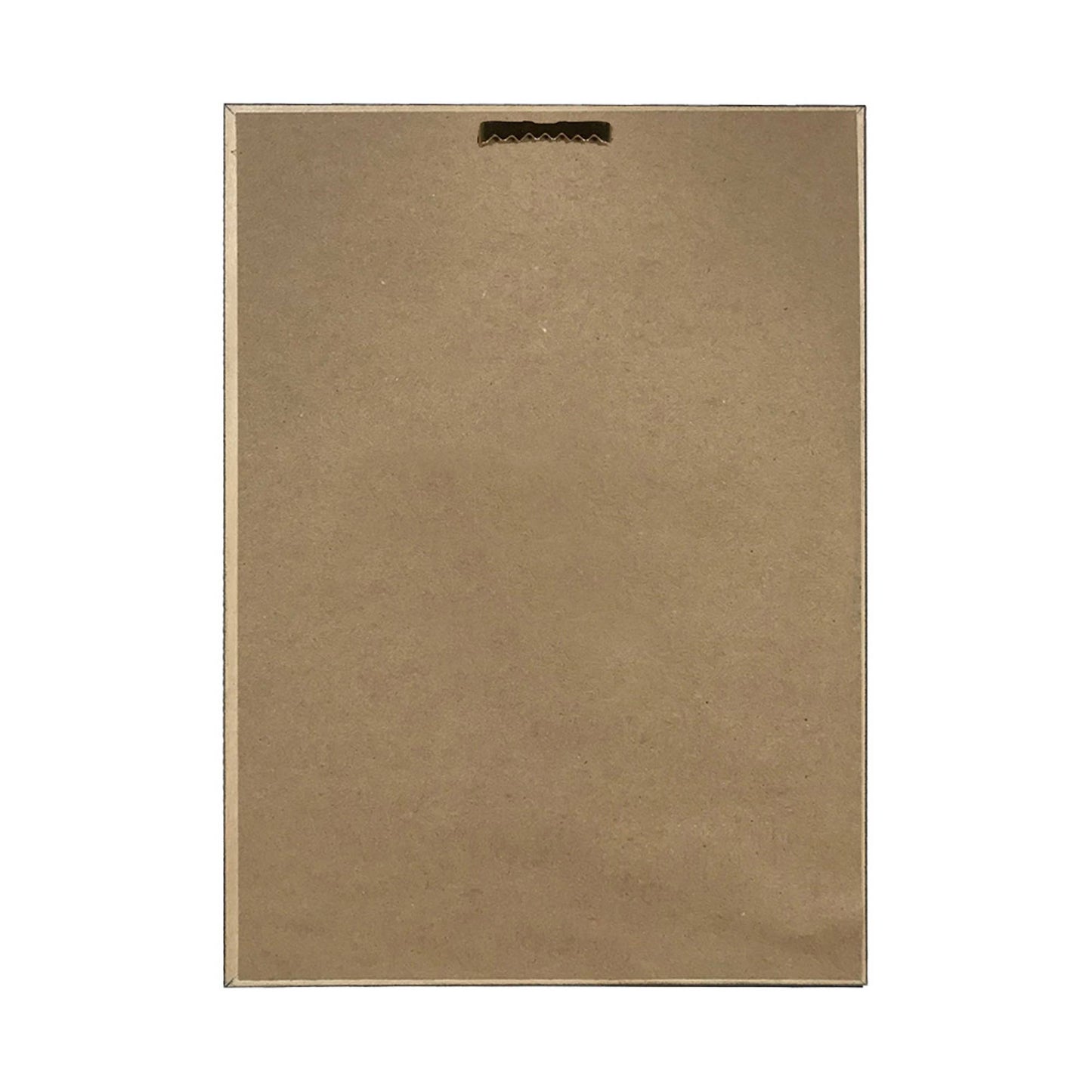 Back view with kraft paper and hanger on white background.