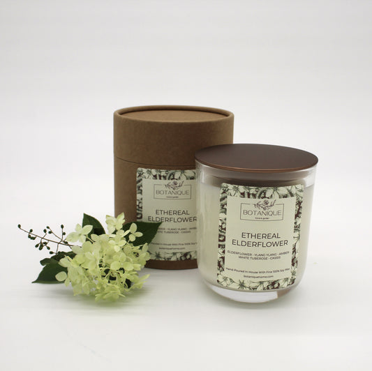 Ethereal Elderflower Lidded Glass Vessel Candle