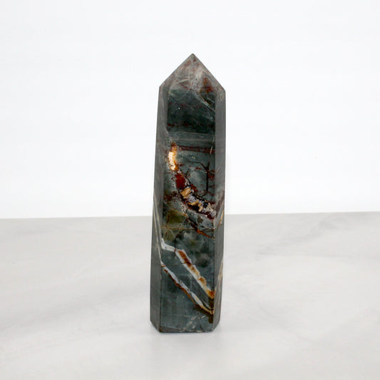 6" Bloodstone Jasper Tower