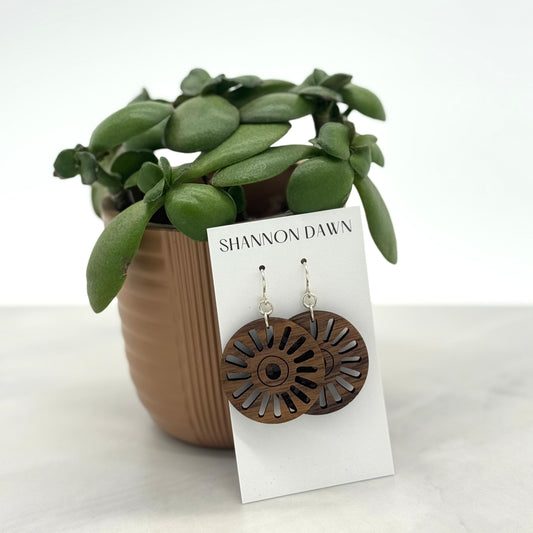 Walnut Sunburst Earrings