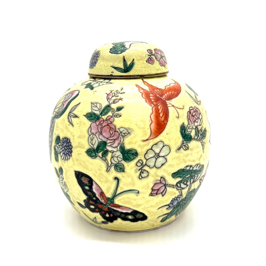 Vintage Chinese Macau Yellow Ginger Jar