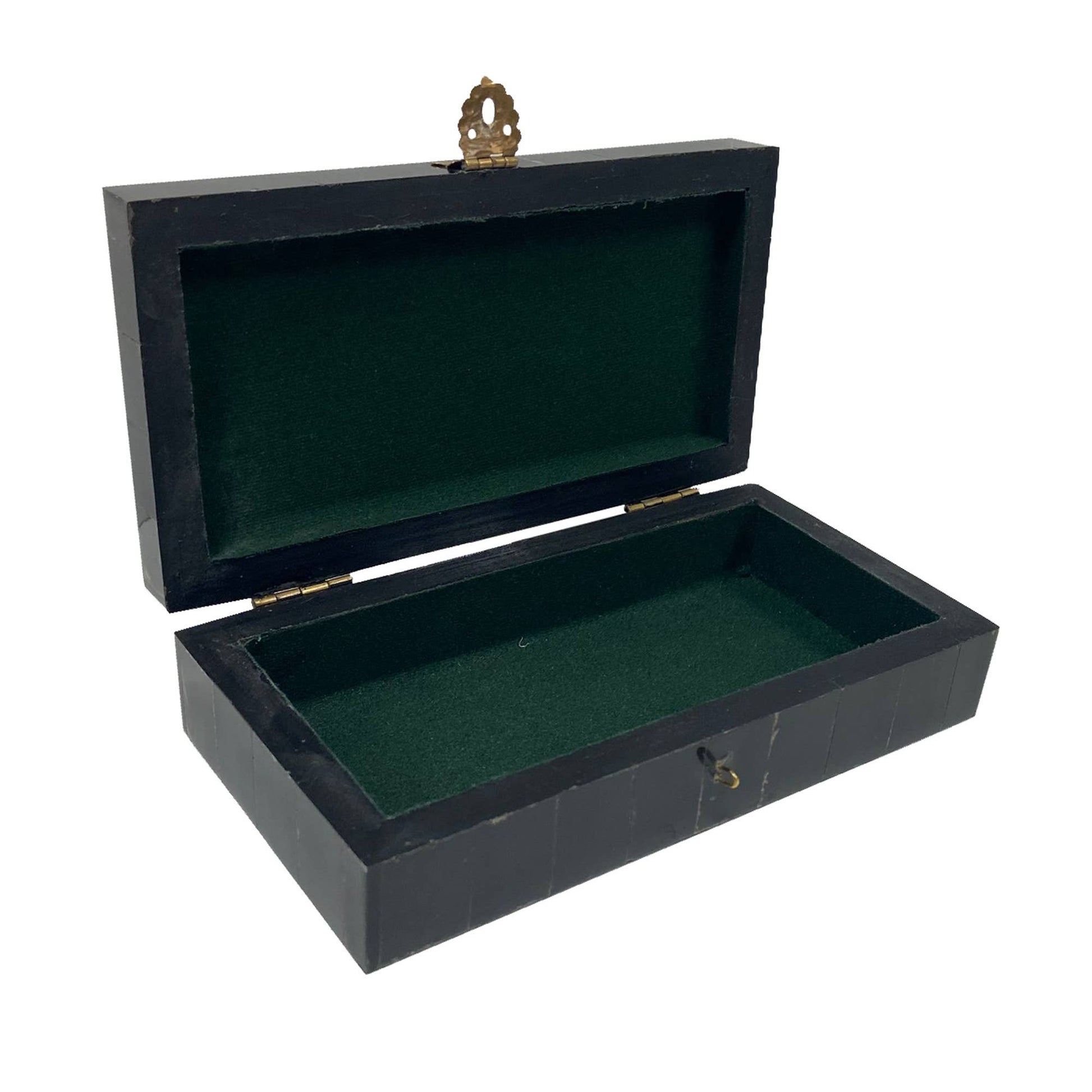 Open Jewelry Box With Green Felt Inside