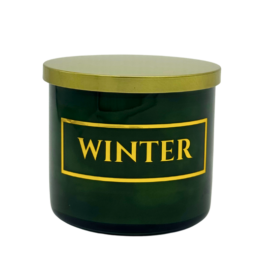 WINTER - Lidded Forest Green Glass Candle (PRE-SALE)