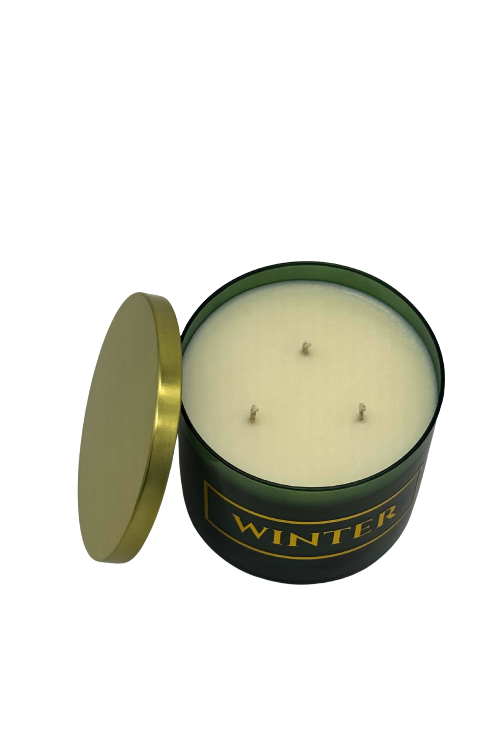 WINTER - Lidded Forest Green Glass Candle (PRE-SALE)