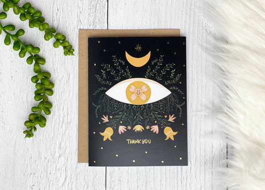 Mystic Eye Thank You Gold Foil Greeting Card